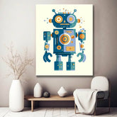 Blue Toy Robot Paint by Numbers